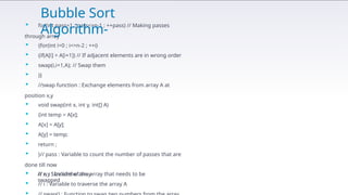 Bubblesort-Algorithm lecture one semester one | PPTX