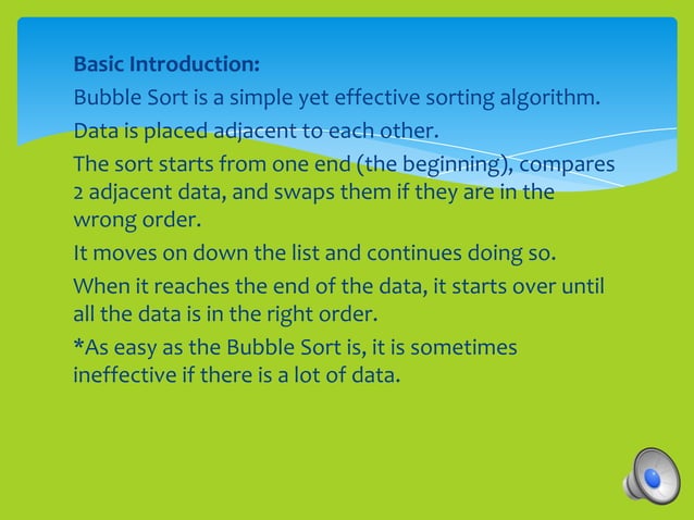 Bubble Sort | PPTX