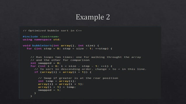 Bubble Sort Data Sructure | C++ | | PPT