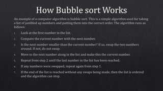 Bubble Sort Data Sructure | C++ | | PPTX