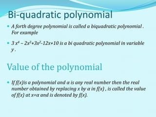 Presentaton on Polynomials....Class 10 | PPT