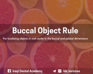 Buccal Object Rule - A Radiographic Aid in Dental Practice.