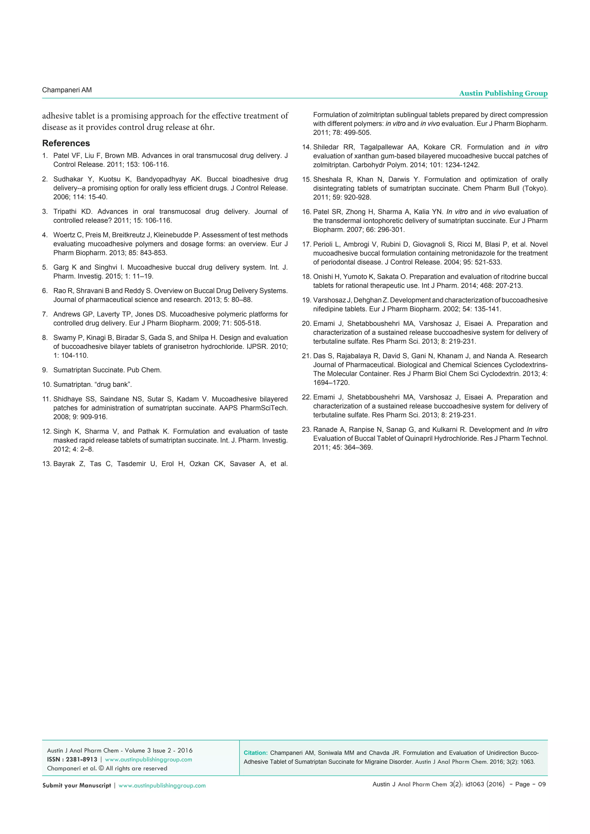 Formulation and Evaluation of Unidirection Bucco- Adhesive Tablet of ...