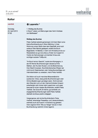 Ö1 „on air und web“
23.04.2013
 