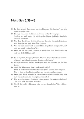 Handelt wie Gott. Gepredigte Auslegung von Mt 5,38–48