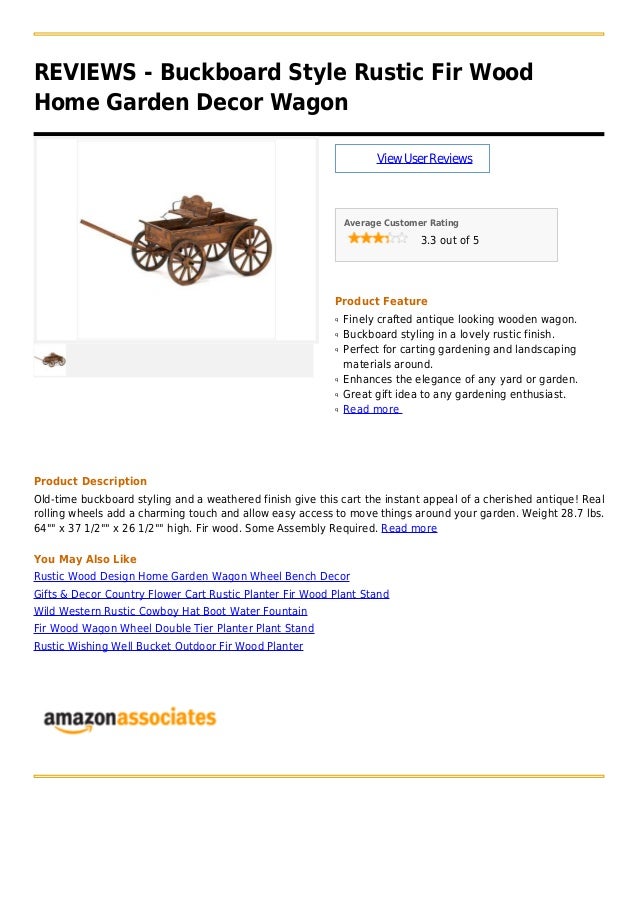 Buckboard Style Rustic Fir Wood Home Garden Decor Wagon