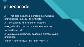 BUCKET SORT - Design and Analysis of Algorithm | PPTX