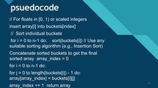 Float On Algorithm BUCKET SORT - Design and Analysis of Algorithm | PPTX