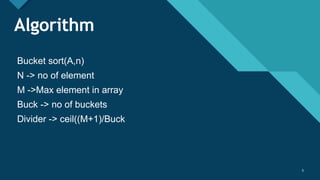 BUCKET SORT - Design and Analysis of Algorithm | PPTX