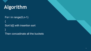 BUCKET SORT - Design and Analysis of Algorithm | PPTX