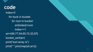 BUCKET SORT - Design and Analysis of Algorithm | PPTX
