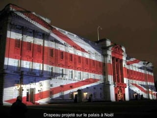 Drapeau projeté sur le palais à Noël 