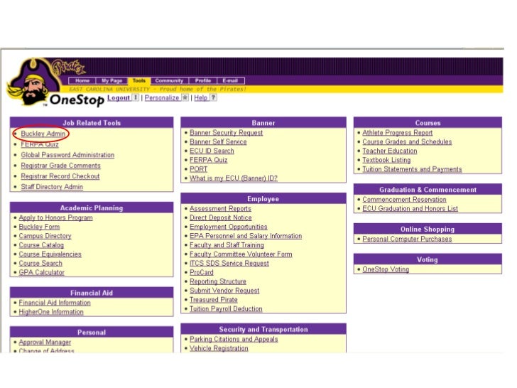 Ecu Instructions On Accessing And Submitting The Buckley Form