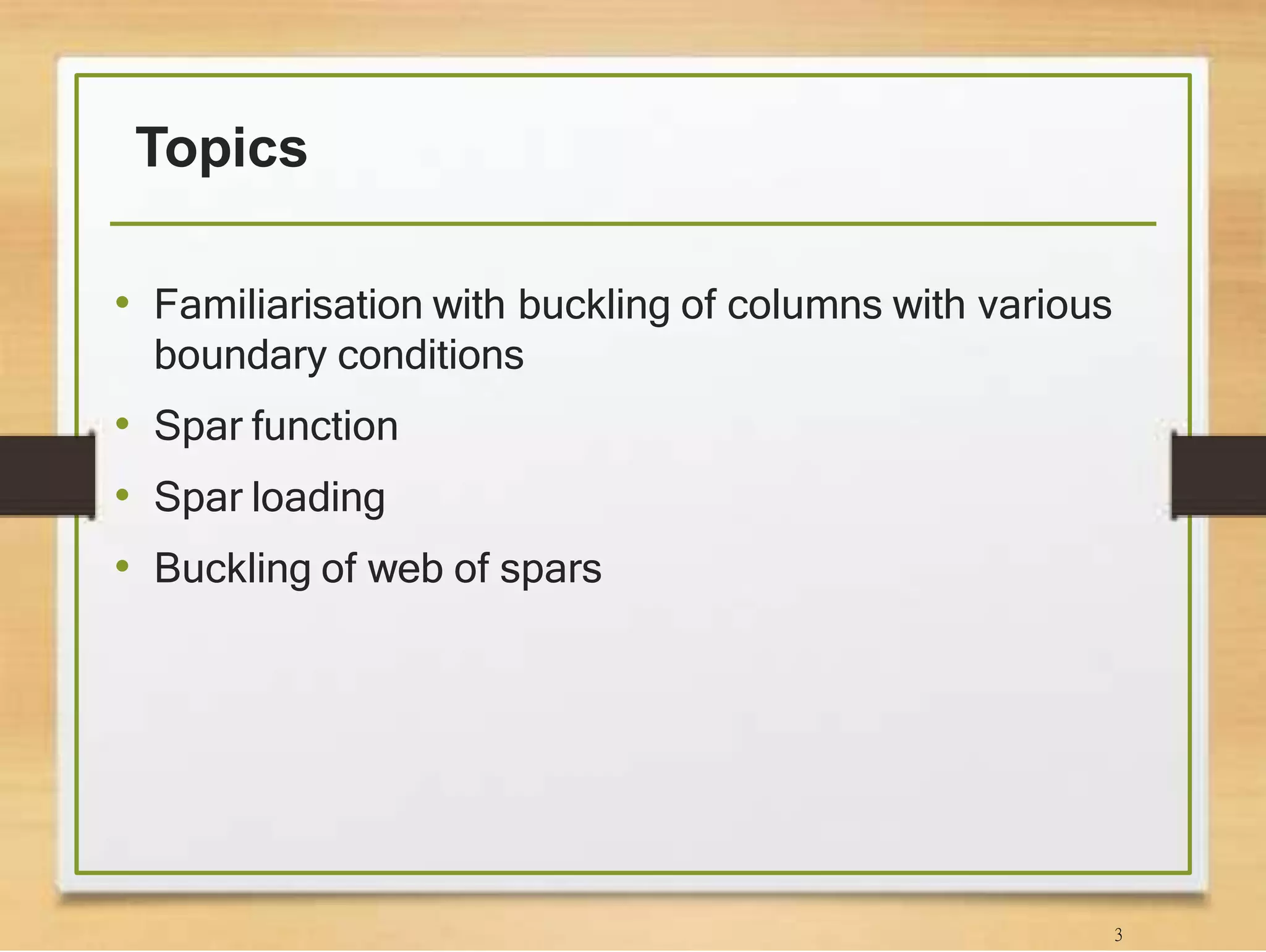 Topics Spar Buckling and tension.pptx