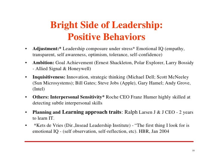 The Dark and Light Sides of Leadership