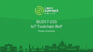 BUD17-223
IoT Toolchain BoF
Maxim Kuvyrkov
 