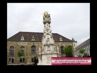 Monumento à  Santíssima Trindade ... erigido pelos cidadãos em agradecimento por terem sobrevividos à epidemia de peste de 1711 a 1714. 