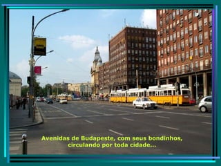 Avenidas de Budapeste, com seus bondinhos, circulando por toda cidade... 