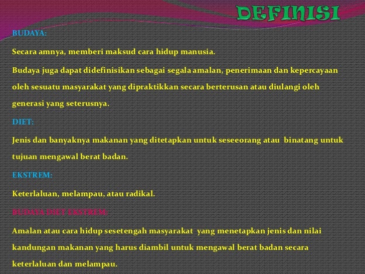 Budaya Diet Ekstrem Supplement Untuk Kurus