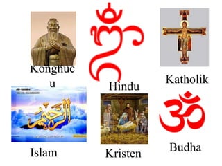 Budha
Hindu
Islam Kristen
Konghuc
u Katholik
 