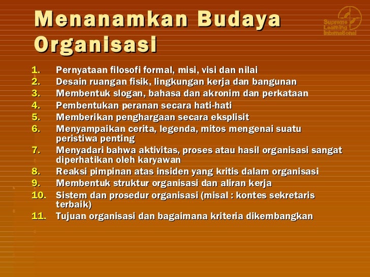 Budaya perusahaan dan etos kerja