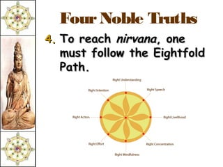 Four Noble Truths
4. To reach nirvana, one
  must follow the Eightfold
  Path.
 