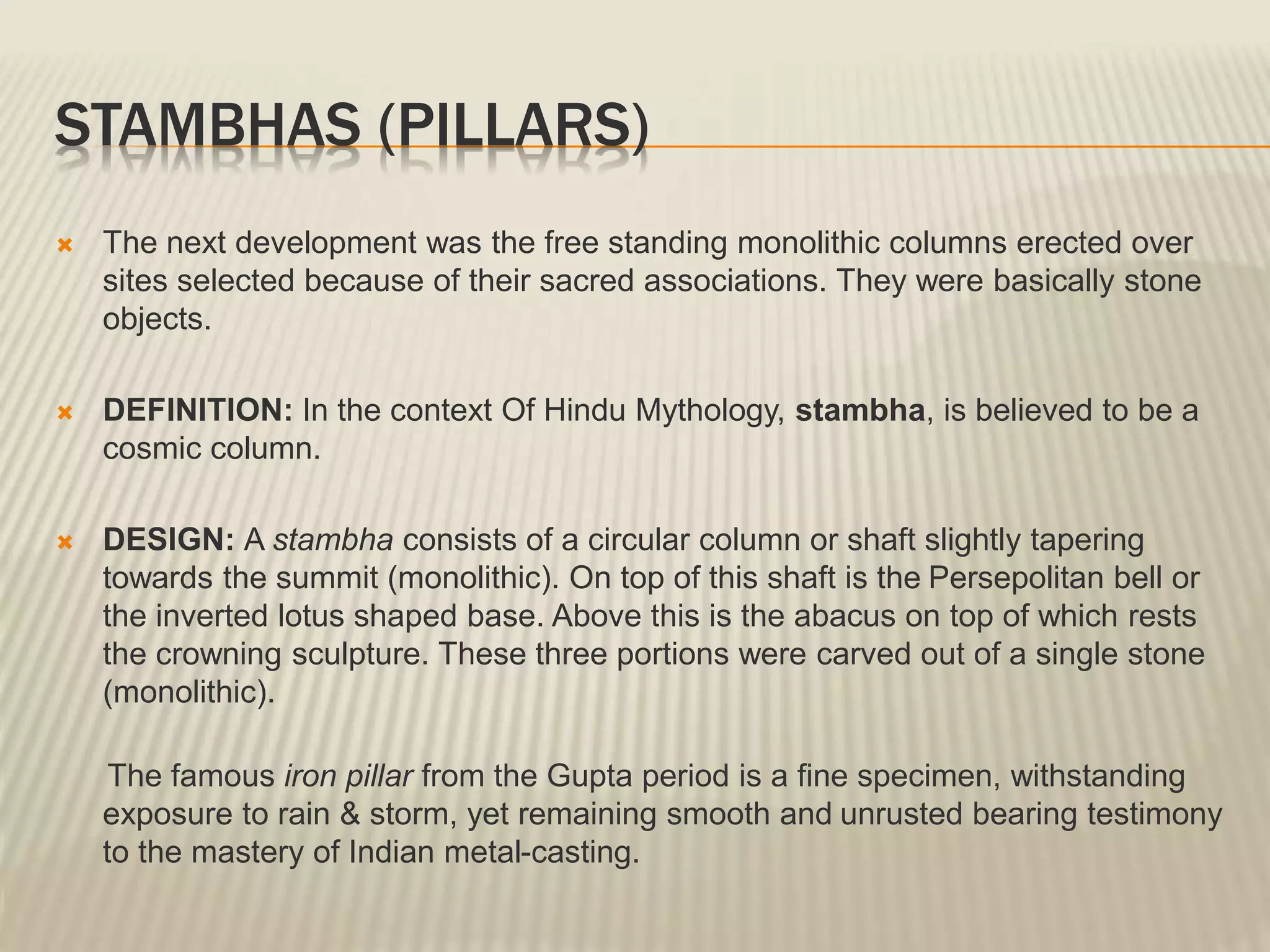 Stamba Column Buddhist architecture in india | PPTX