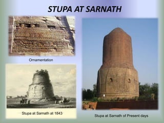 STUPA AT SARNATH

Ornamentation

Stupa at Sarnath at 1843

Stupa at Sarnath of Present days

 
