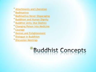 * Attachments and Liberation
* Bodhisattva
* Bodhisattva Never Disparaging
* Buddhism and Human Dignity
* Buddhist Unity (Itai Doshin)
* Changing Poison into Medicine
* Courage
* Desires and Enlightenment
* Dialogue in Buddhism
* Discussion Meetings


             *
 