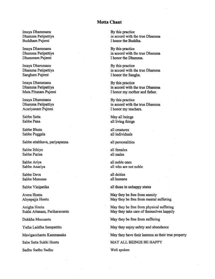 Buddhist Metta Chant
