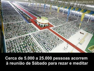 . Cerca de 5.000 a 25.000 pessoas acorrem  à reunião de Sábado para rezar e meditar 