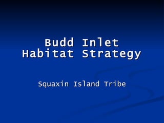 Budd Inlet Habitat Strategy Squaxin Island Tribe 