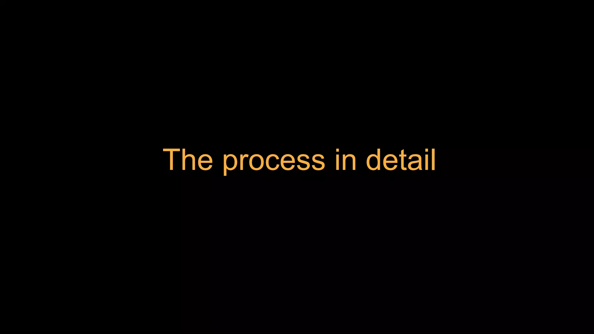 The process in detail
 