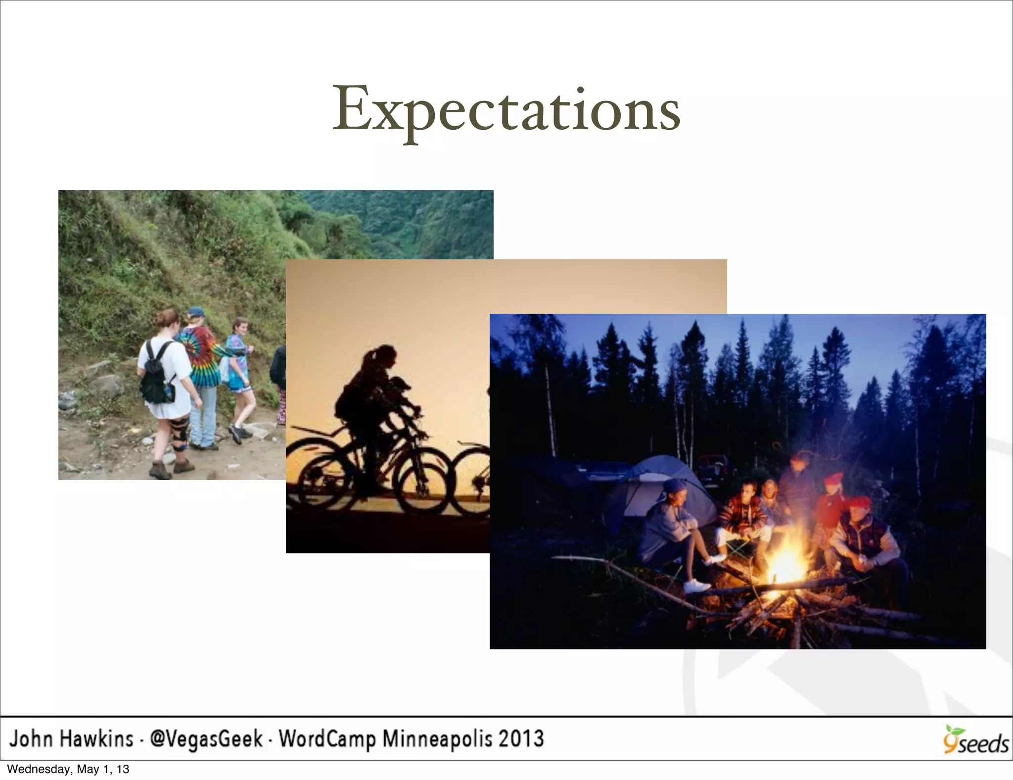 Expectations
Wednesday, May 1, 13
 