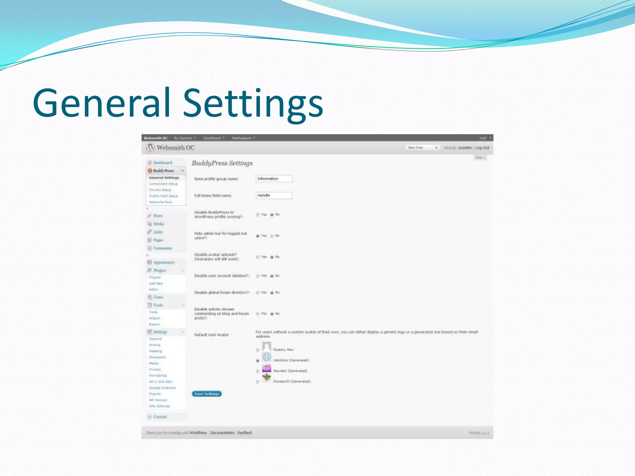 General Settings
 