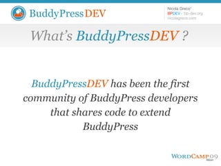 Introduction to BuddyPressDEV