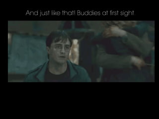 And just like that! Buddies at ﬁrst sight.
 