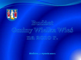 Budżet  Gminy Wielka Wieś  na 2010 r. Modlnica , 7  stycznia 2010 r. 