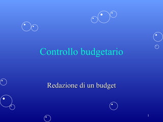 Controllo budgetario Redazione di un budget 