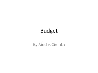 Budget
By Airidas Cironka
 
