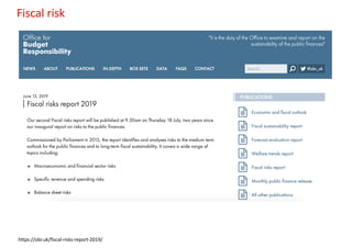 Fiscal risk
https://obr.uk/fiscal-risks-report-2019/