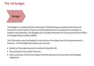Budget
The UK budget
