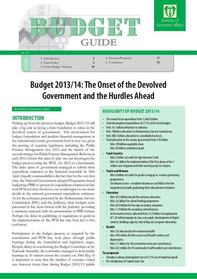 budget guide 2013 buget guide