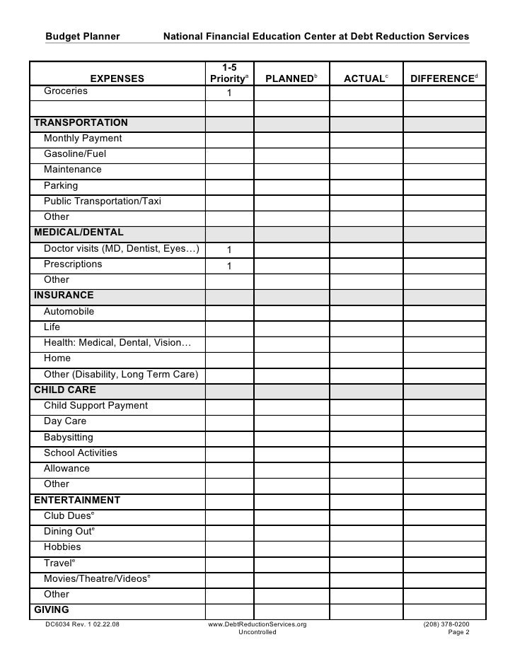 bugdet planner