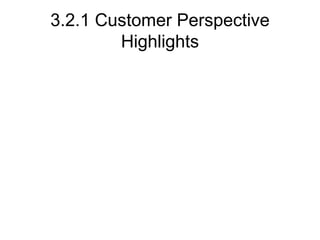 3.2.1 Customer Perspective Highlights 
