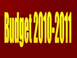 Budget 2010-2011 
