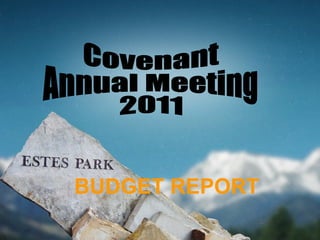 Covenant  Annual Meeting 2011 BUDGET REPORT 