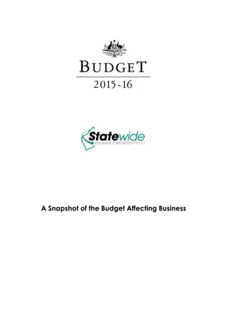 A Snapshot of the Budget Affecting Business
 