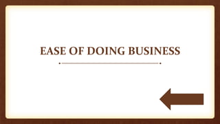 EASE OF DOING BUSINESS
 