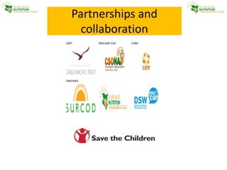 Partnerships and
collaboration
GMT MALAWI CSA CARE
PARTNER